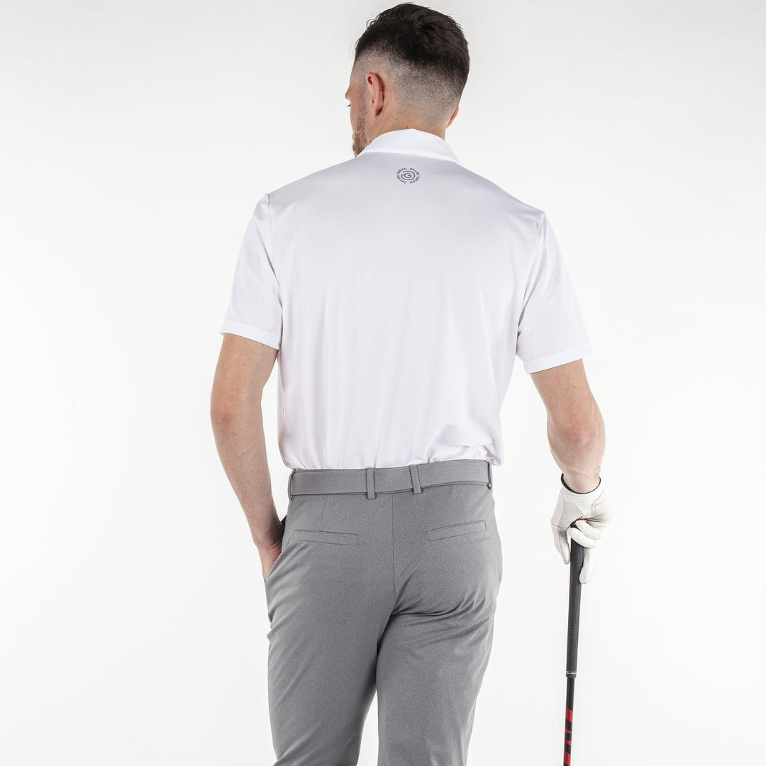 Milan is a Breathable short sleeve golf shirt for Men in the color White(3)