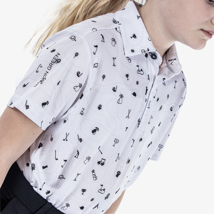 Rowan is a Breathable short sleeve shirt for  in the color White/Black(3)