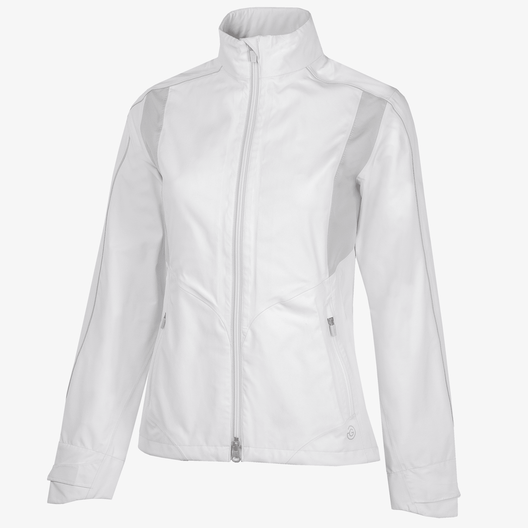 Ally is a Waterproof Jacket for  in the color White/Cool Grey(0)