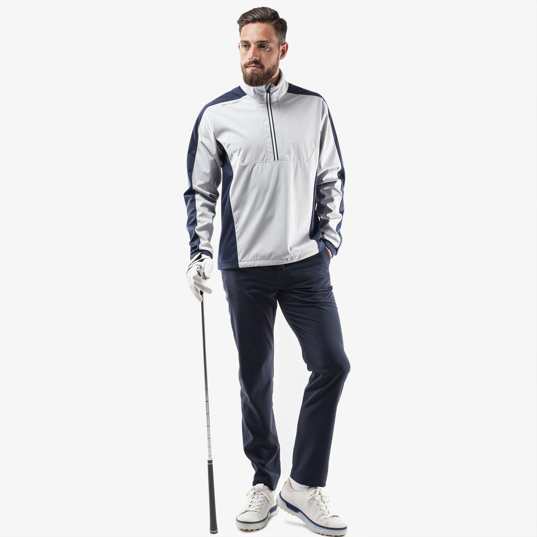 Lawrence is a Windproof and water repellent golf jacket for Men in the color Cool Grey/Navy(2)