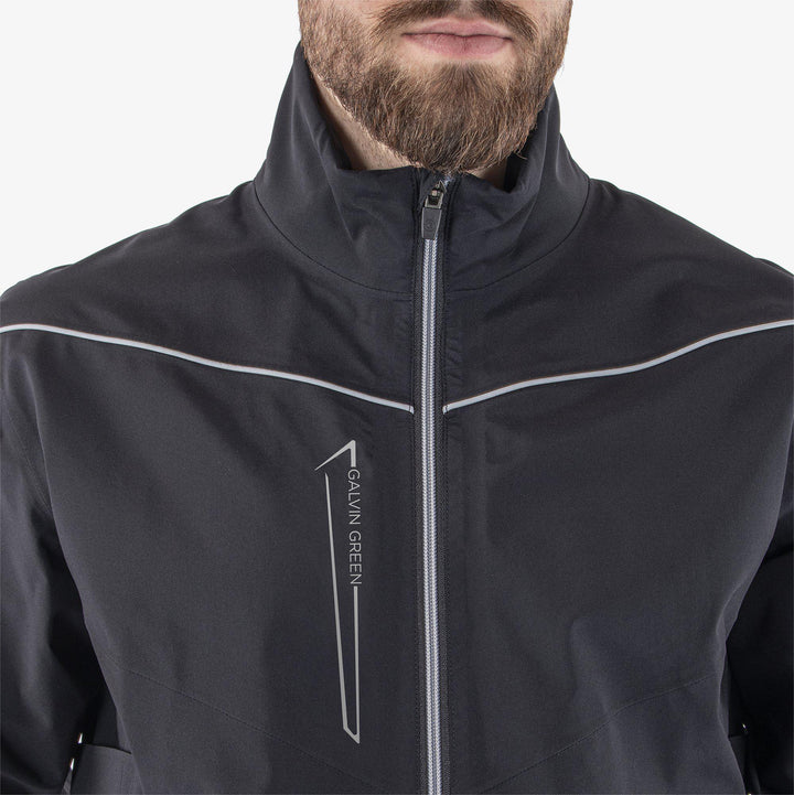 Armstrong solids is a Waterproof jacket for Men in the color Black/Sharkskin(3)