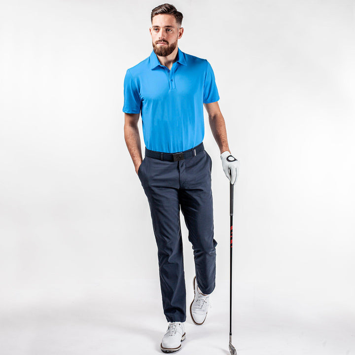 Milan is a Breathable short sleeve golf shirt for Men in the color Blue(2)