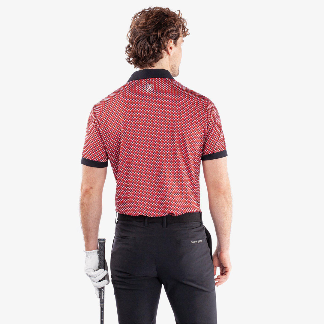 Mate is a Breathable short sleeve golf shirt for Men in the color Red/Black(4)