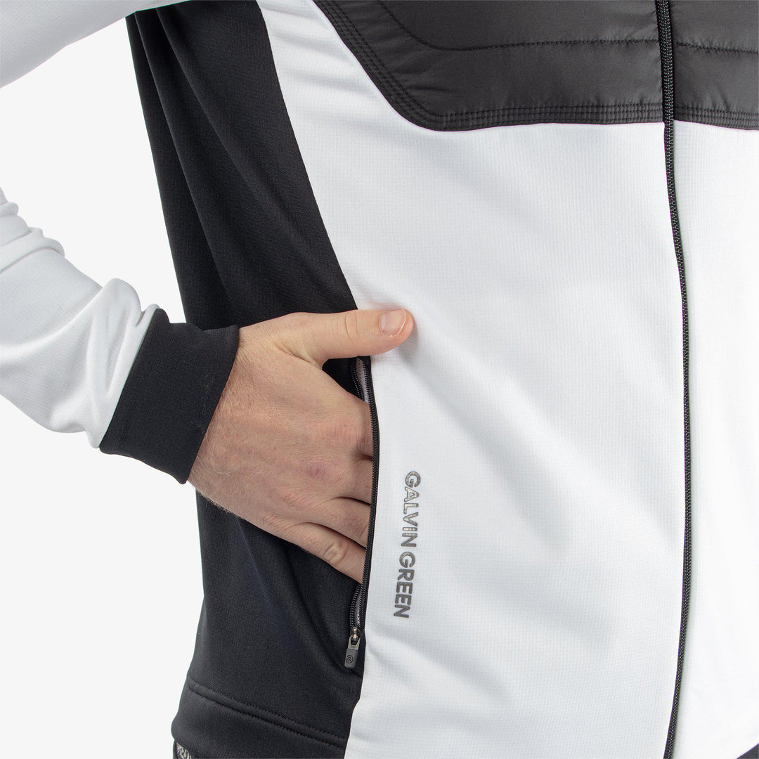 Dylan is a Insulating golf mid layer for Men in the color White/Black(4)