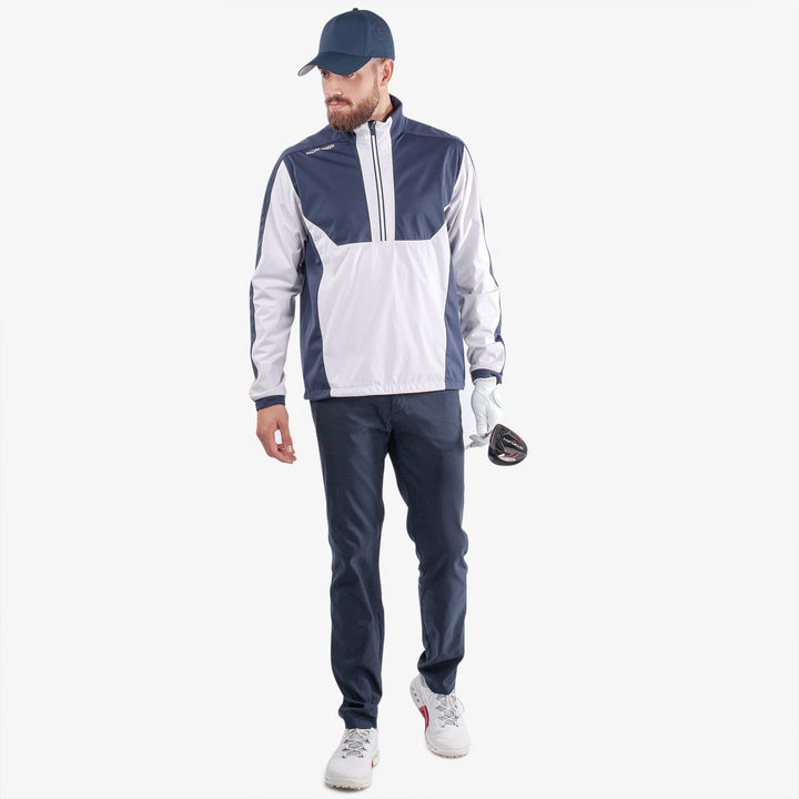Lawrence is a Windproof and water repellent golf jacket for Men in the color White/Navy(2)