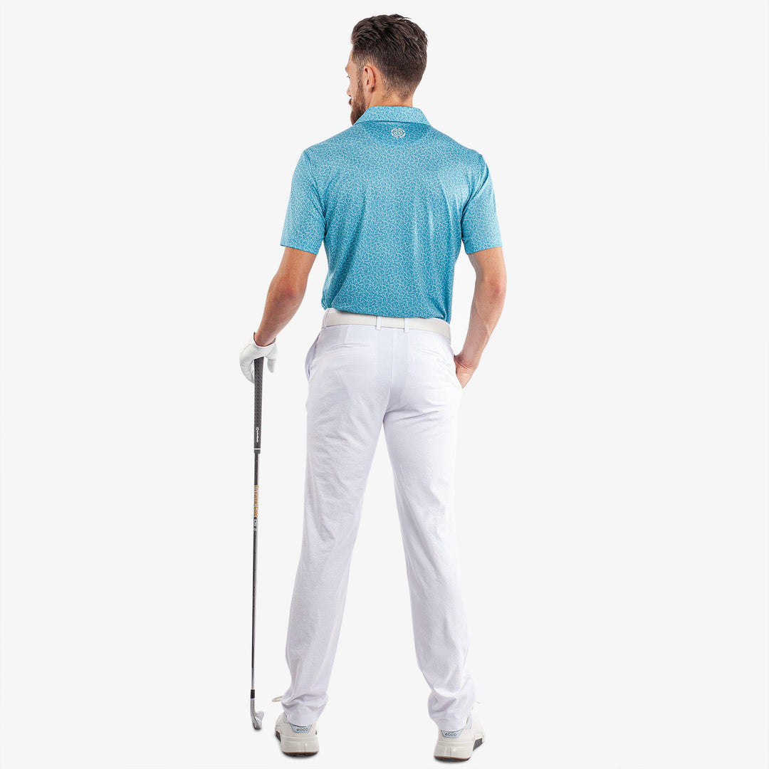 Mani is a Breathable short sleeve golf shirt for Men in the color Aqua(7)