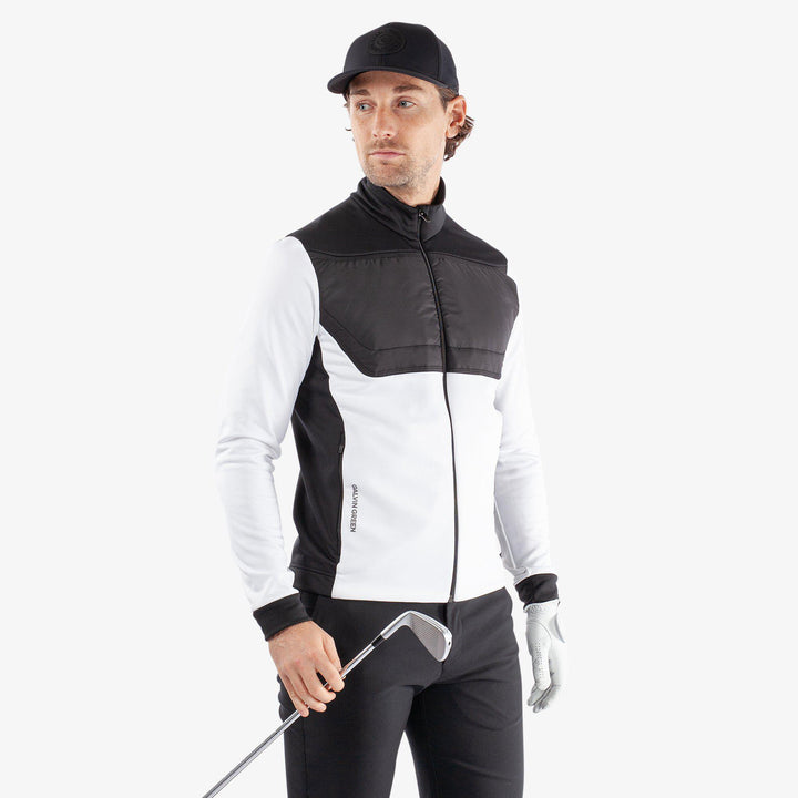 Dylan is a Insulating golf mid layer for Men in the color White/Black(1)