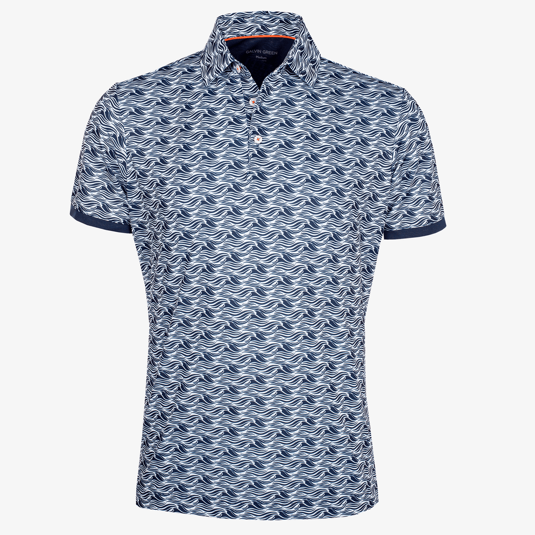 Madden is a Breathable short sleeve golf shirt for Men in the color Navy/White(0)