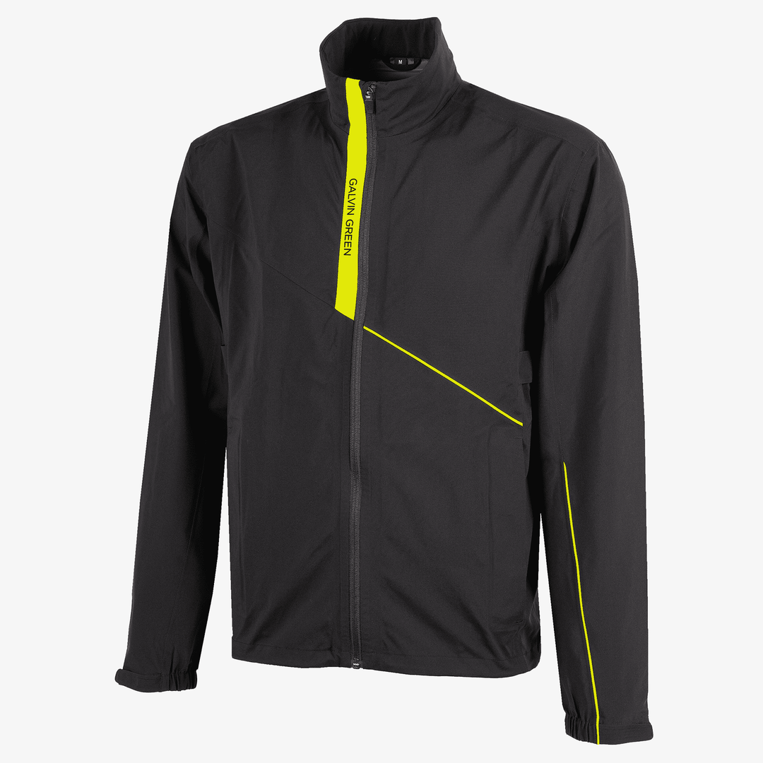 Apollo  is a Waterproof jacket for Men in the color Black/Sunny Lime(0)