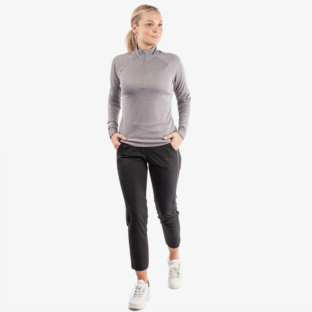 Diora is a Insulating golf mid layer for Women in the color Grey melange(2)