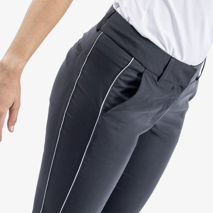Nicole is a Breathable golf pants for Women in the color Black/Steel Grey(3)