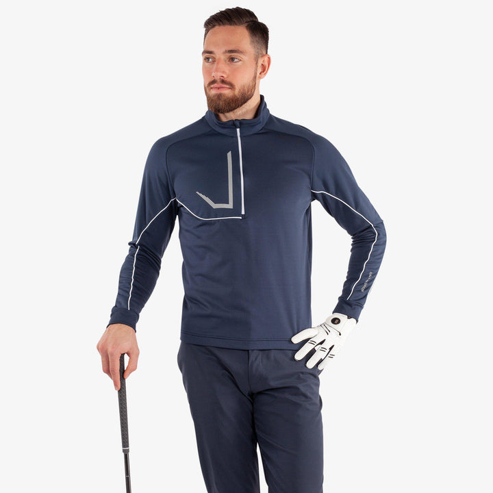 Daxton is a Insulating golf mid layer for Men in the color Navy/Ensign Blue/White(1)