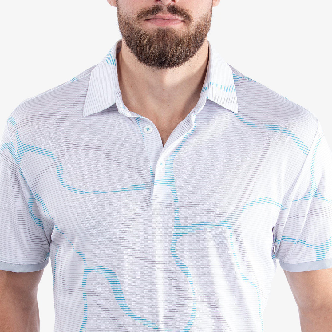 Markos is a Breathable short sleeve shirt for  in the color Cool Grey/Aqua(5)