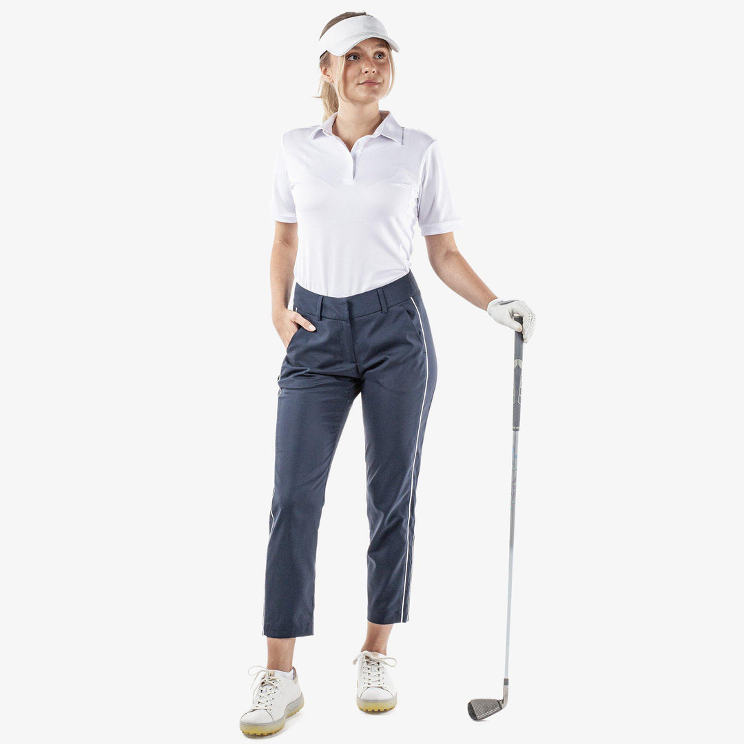 Nicole is a Breathable golf pants for Women in the color Navy/White(2)
