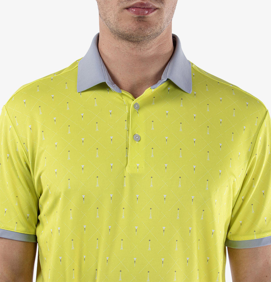 Manolo is a Breathable short sleeve shirt for  in the color Sunny Lime/Cool Grey/White(4)