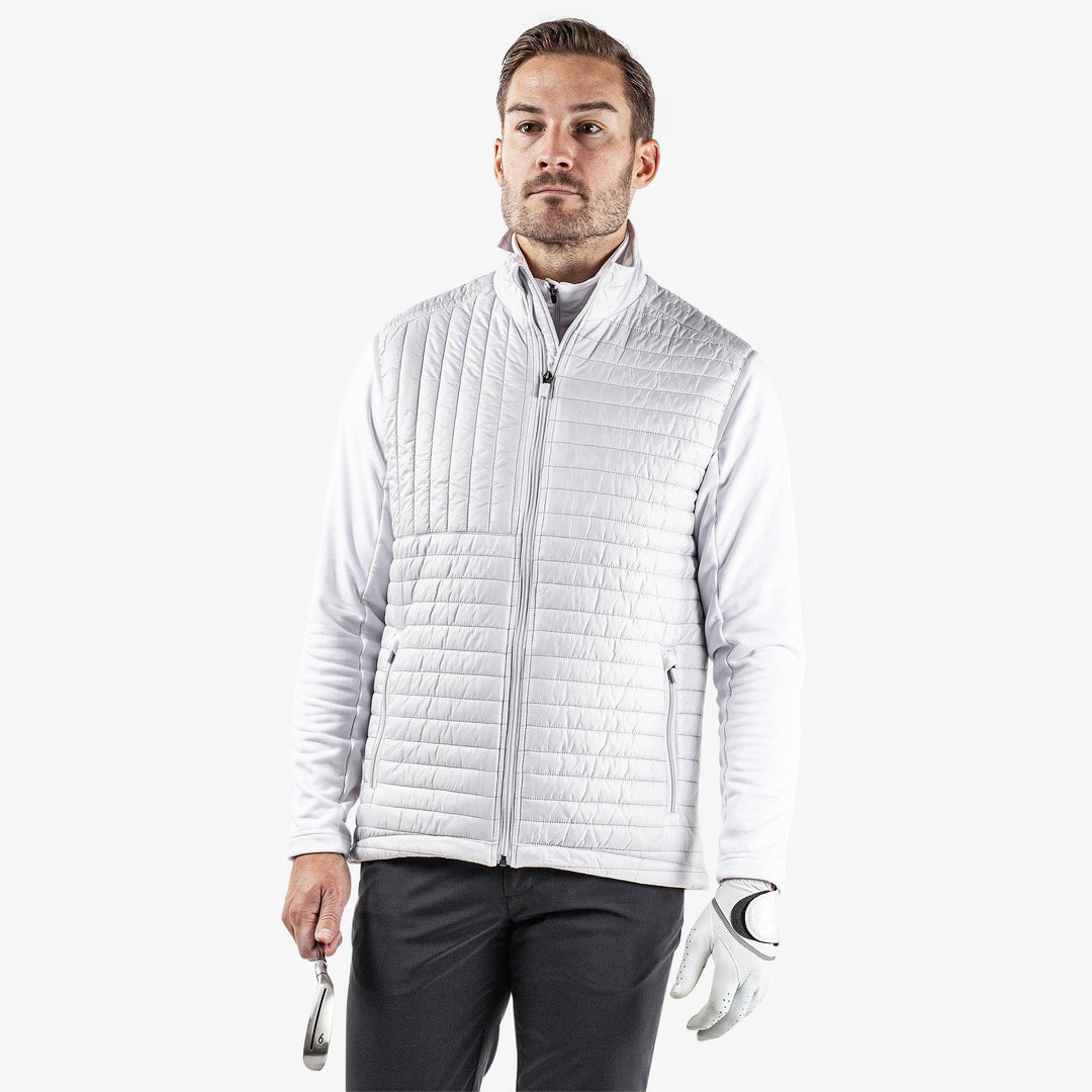 Leroy is a Windproof and water repellent vest for  in the color Cool Grey(1)