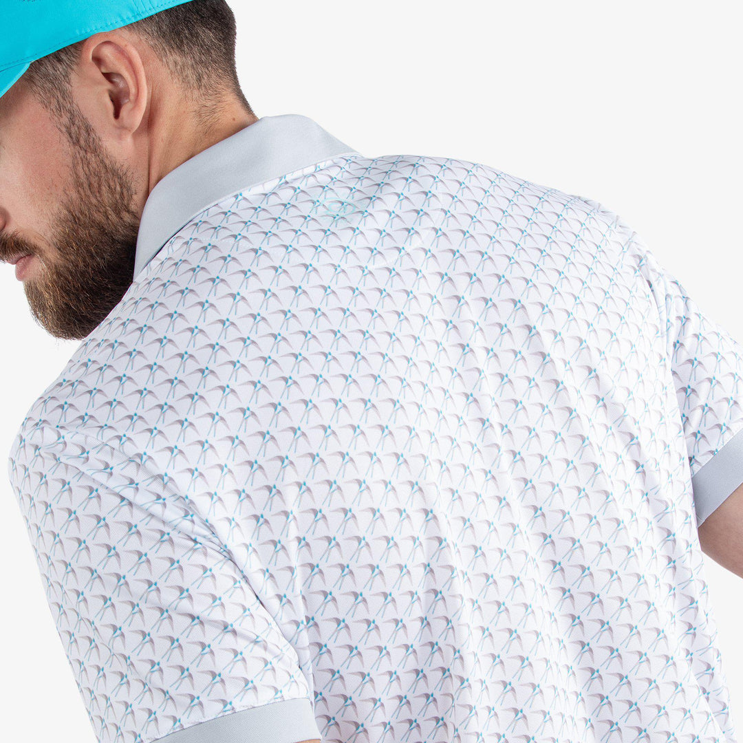 Malcolm is a Breathable short sleeve shirt for  in the color White/Cool Grey/Aqua(6)