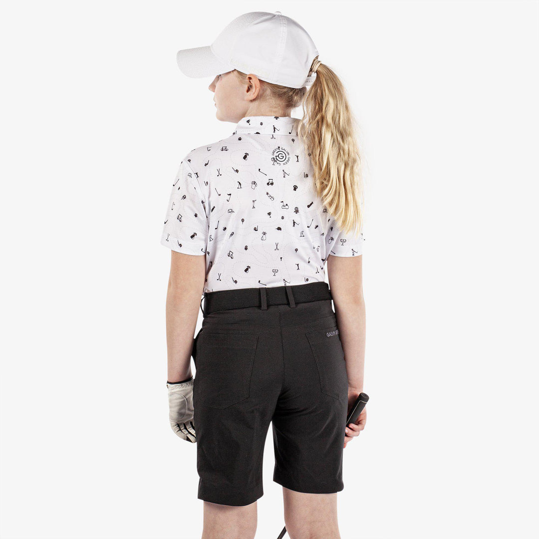 Rowan is a Breathable short sleeve golf shirt for Juniors in the color White/Black(4)