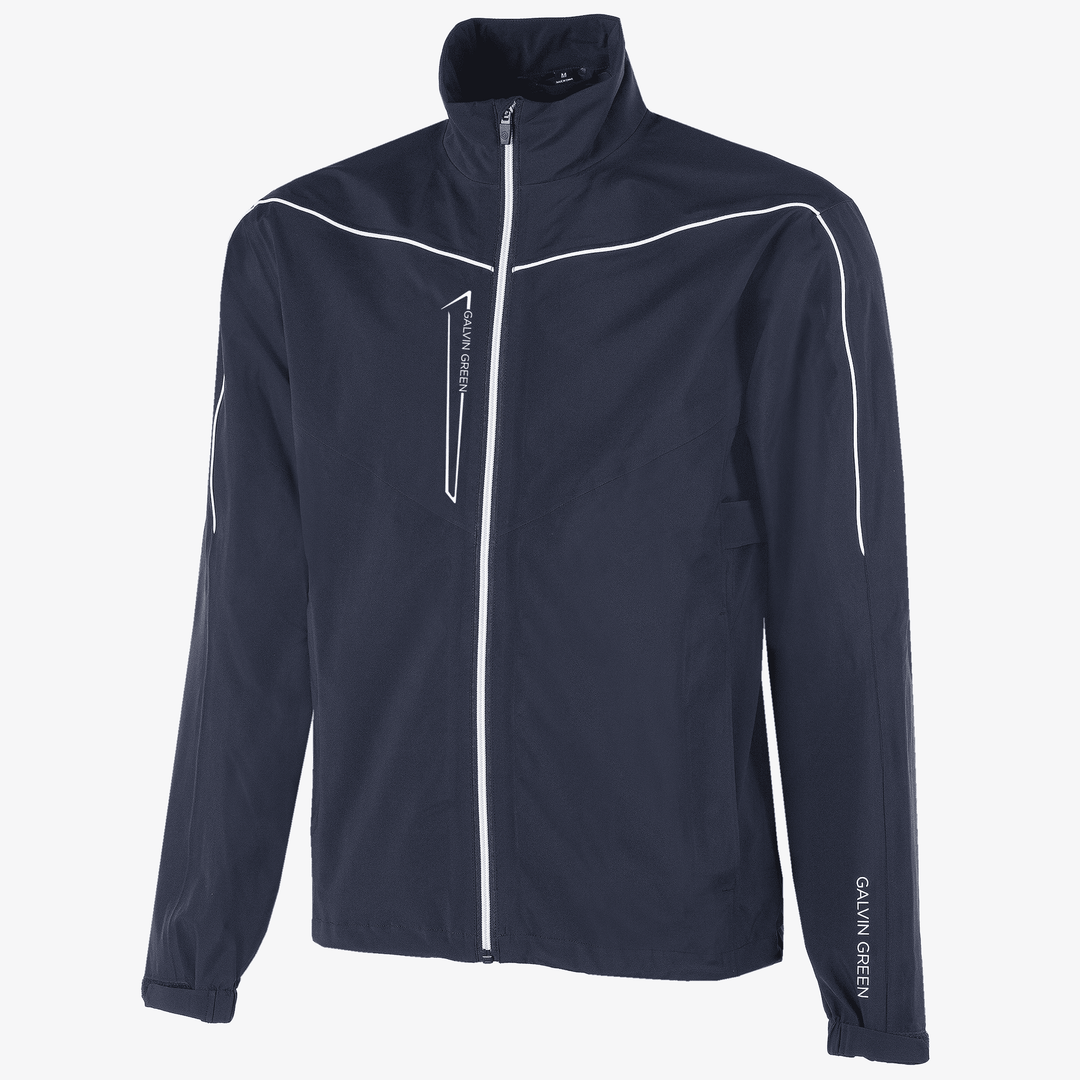 Armstrong solids is a Waterproof jacket for Men in the color Navy/White(0)