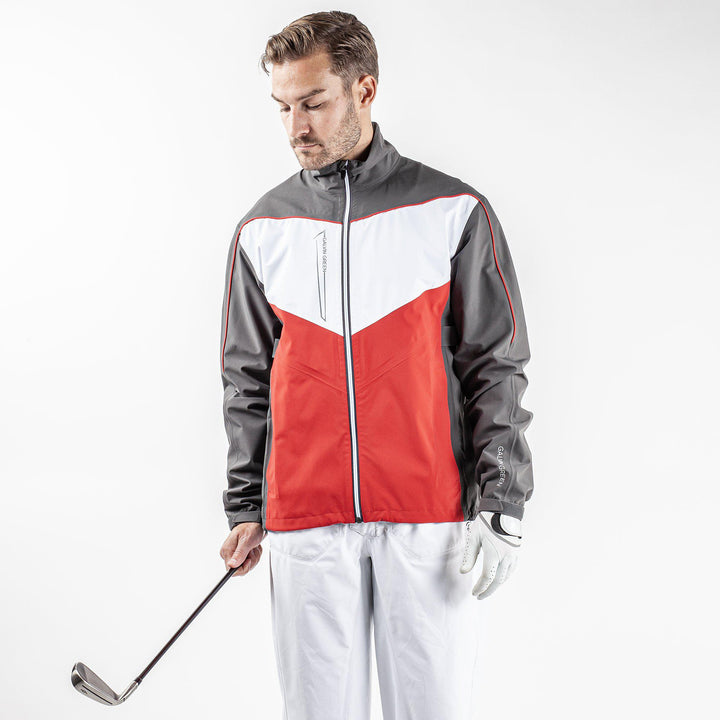 Armstrong is a Waterproof jacket for  in the color Forged Iron/Red/White (1)
