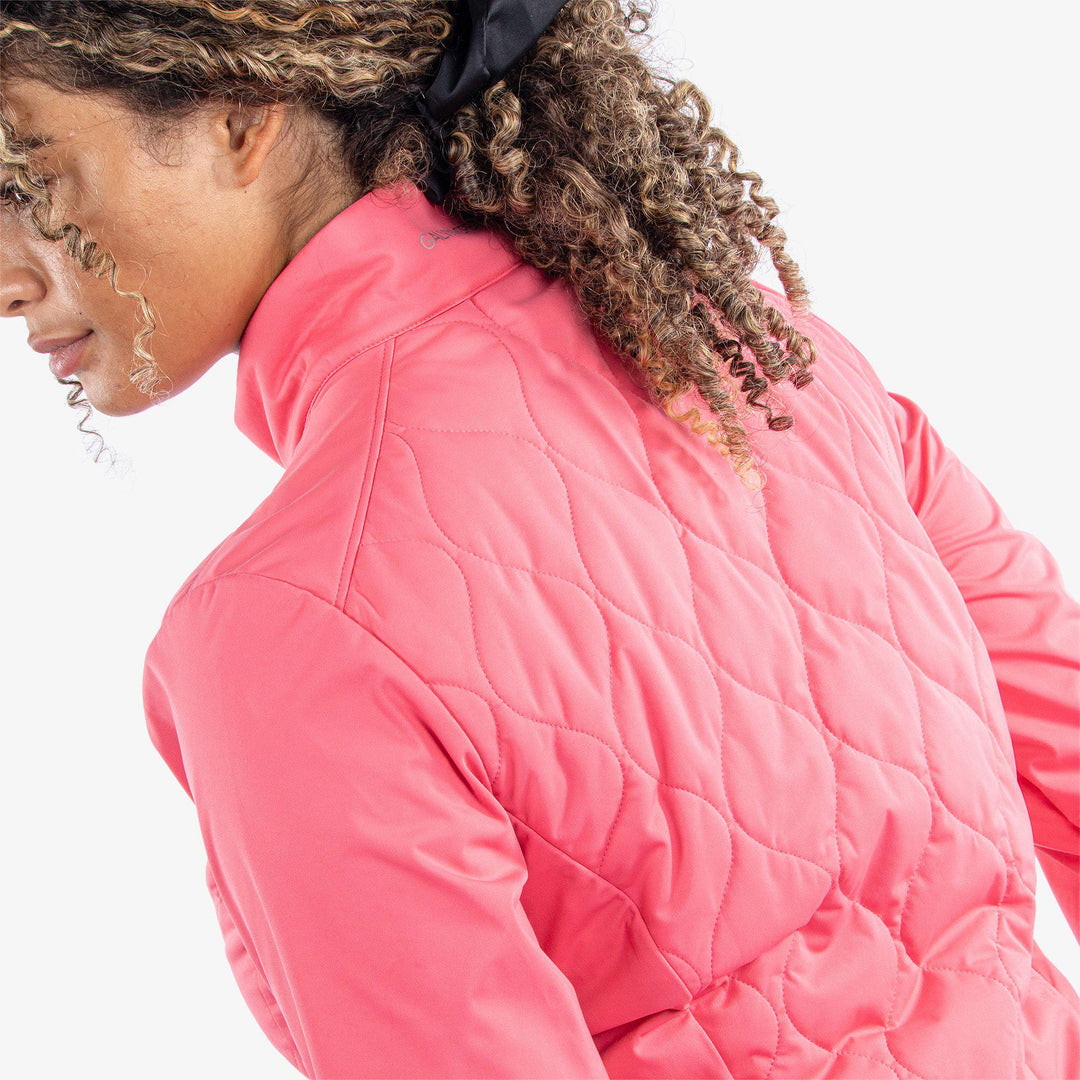 Leora is a Windproof and water repellent jacket for  in the color Camelia Rose(6)
