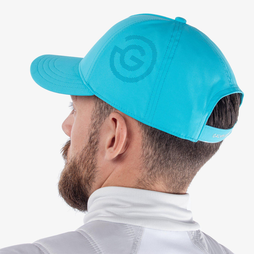 Sanford is a Lightweight solid golf cap for  in the color Aqua(3)