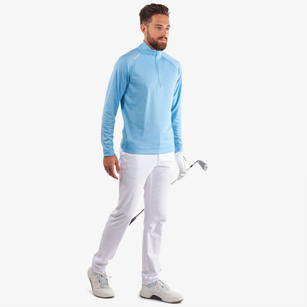 Dion is a Insulating golf mid layer for Men in the color Alaskan Blue Melange(2)