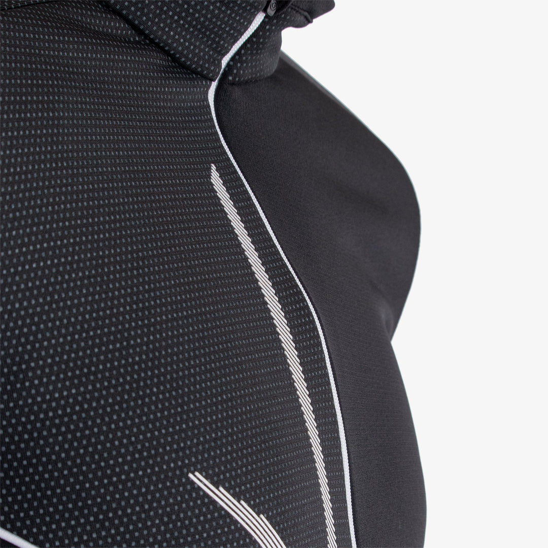 Daxton is a Insulating golf mid layer for Men in the color Black/Granite Grey/White(5)