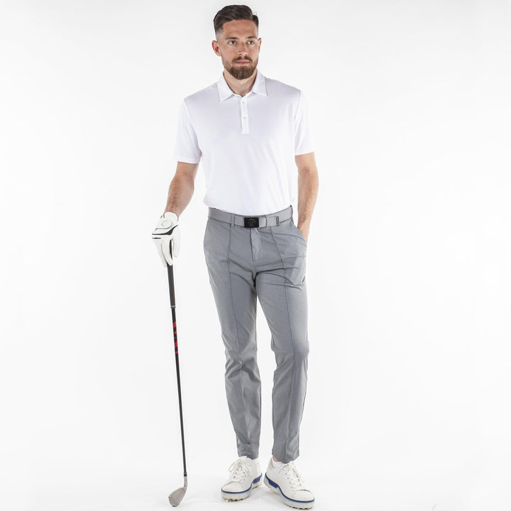 Milan is a Breathable short sleeve golf shirt for Men in the color White(2)