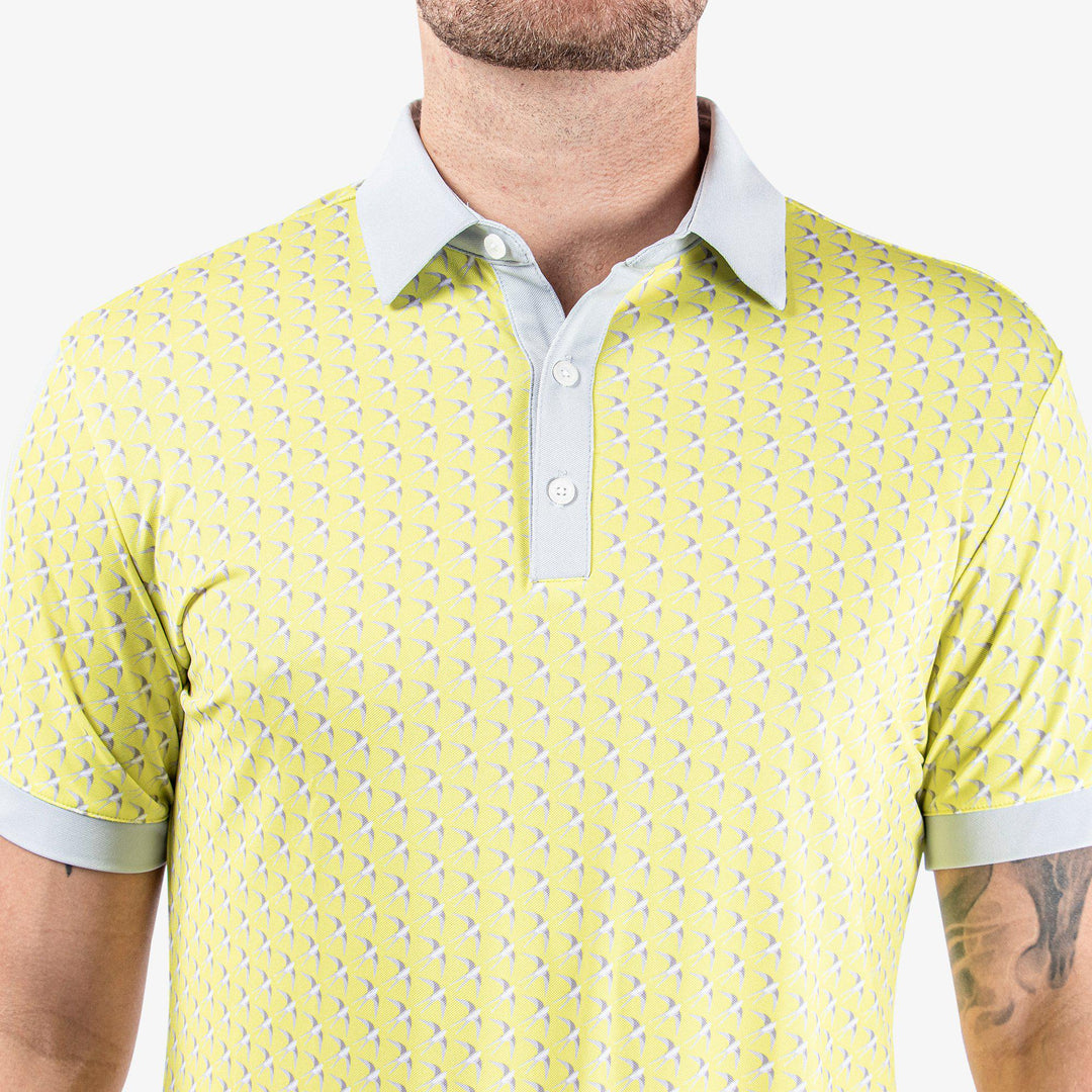 Malcolm is a Breathable short sleeve shirt for  in the color Sunny Lime/Cool Grey/White(4)