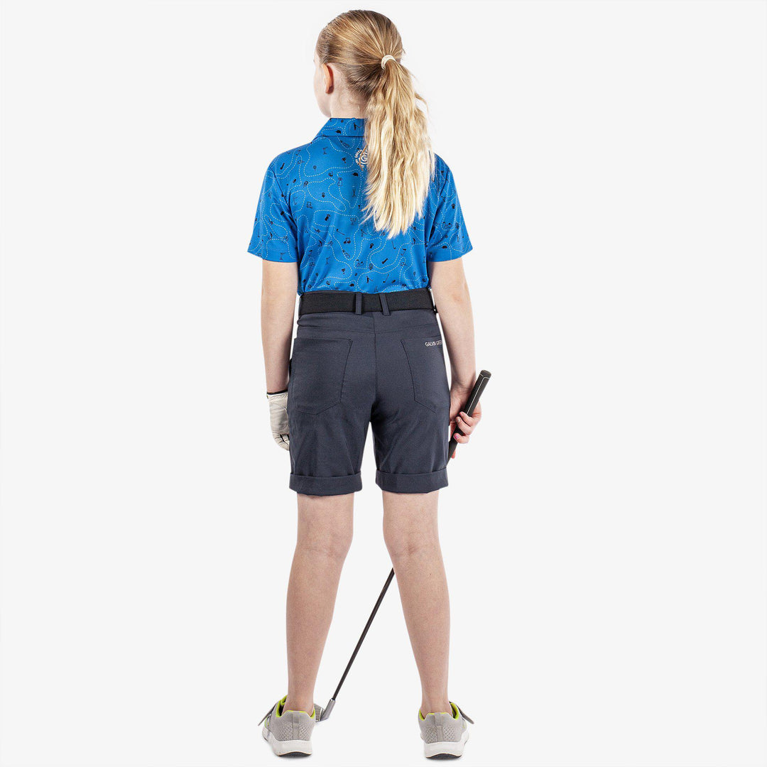 Rowan is a Breathable short sleeve golf shirt for Juniors in the color Blue/Navy(6)