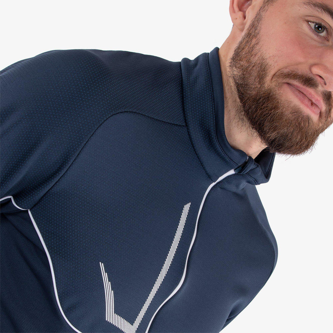 Daxton is a Insulating mid layer for  in the color Navy/Ensign Blue/White(3)