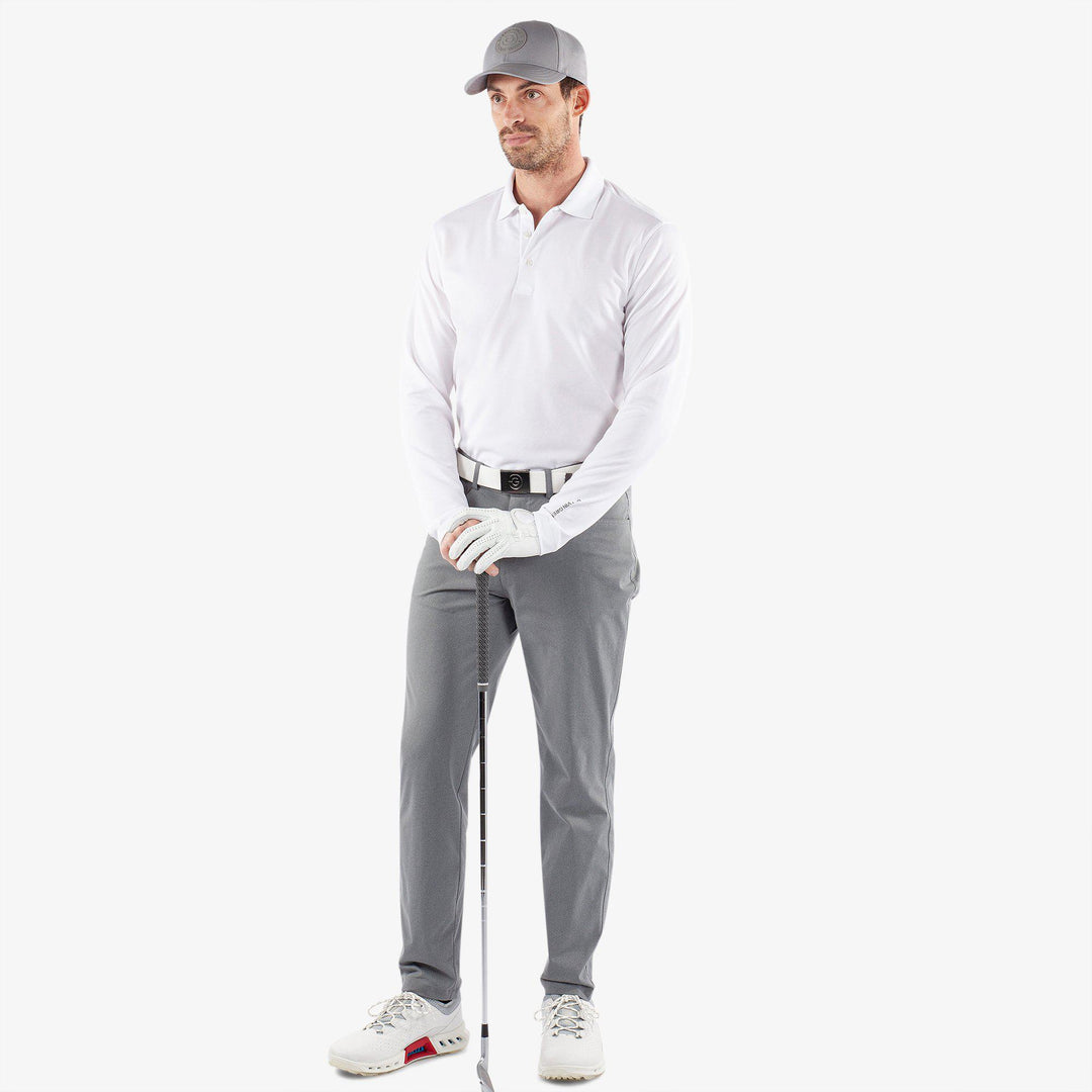 Michael is a Breathable long sleeve golf shirt for Men in the color White(2)