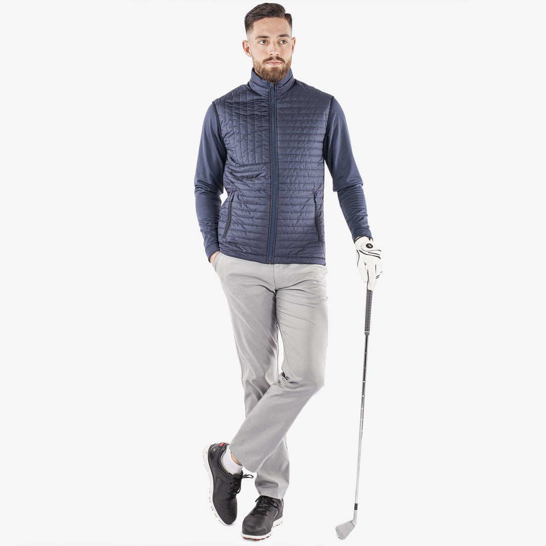 Leroy is a Windproof and water repellent vest for  in the color Navy(2)