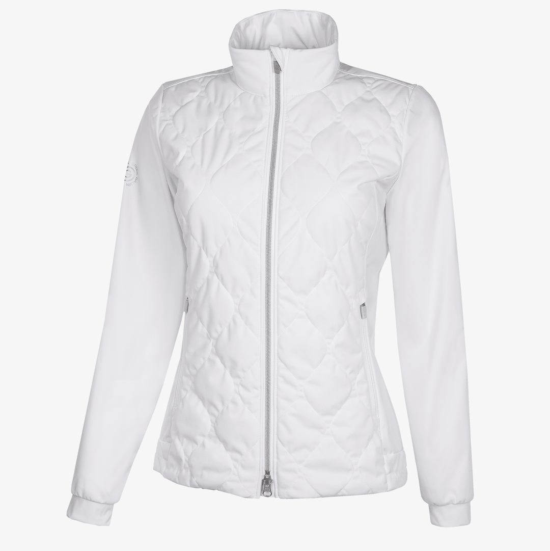 Leora is a Windproof and water repellent golf jacket for Women in the color White(0)