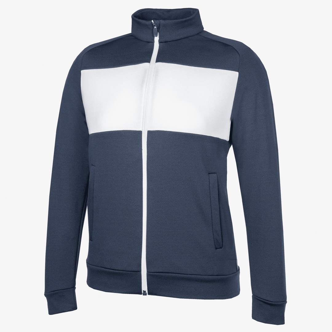 Rex is a Insulating golf mid layer for Juniors in the color Navy/White(0)