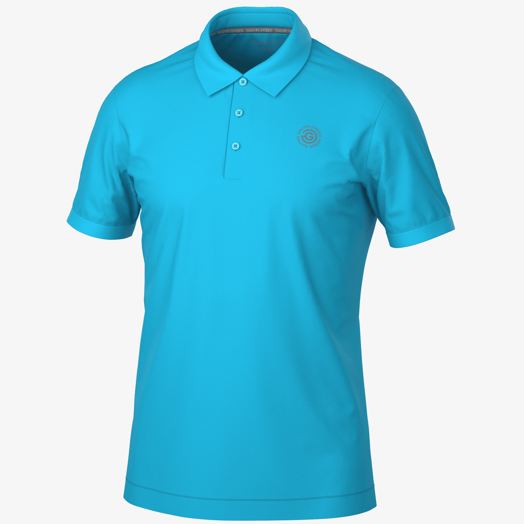 Maximilian is a Breathable short sleeve golf shirt for Men in the color Aqua(0)