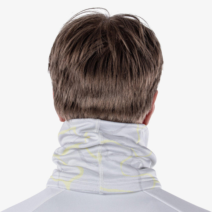 Dugan is a Insulating golf neck warmer in the color White/Sunny Lime(4)