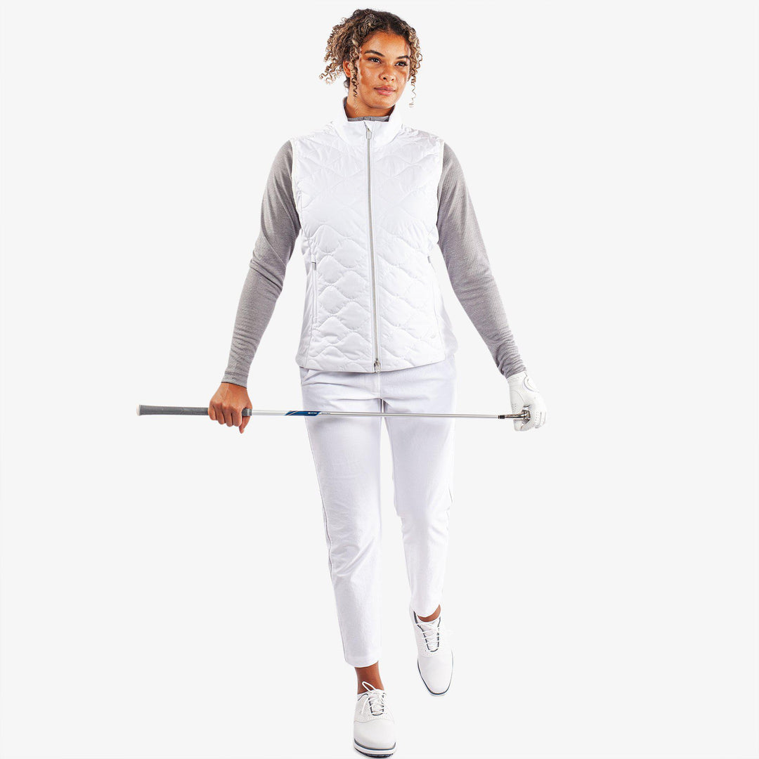 Lucille is a Windproof and water repellent golf vest for Women in the color White(2)