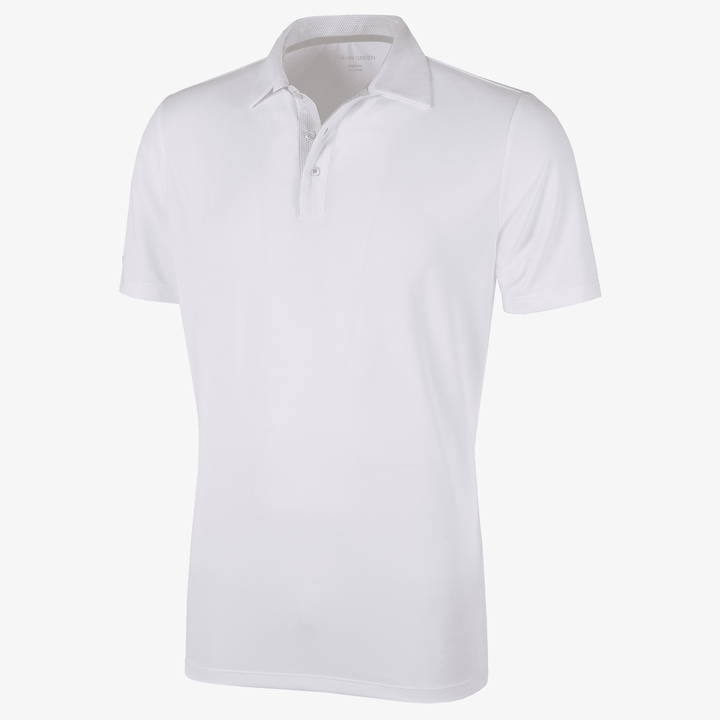 Milan is a Breathable short sleeve golf shirt for Men in the color White(0)