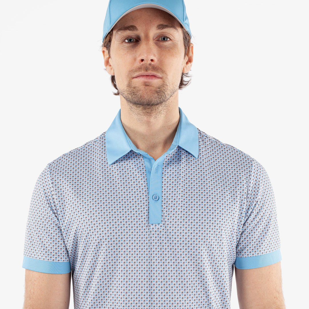 Mate is a Breathable short sleeve golf shirt for Men in the color Alaskan Blue(3)