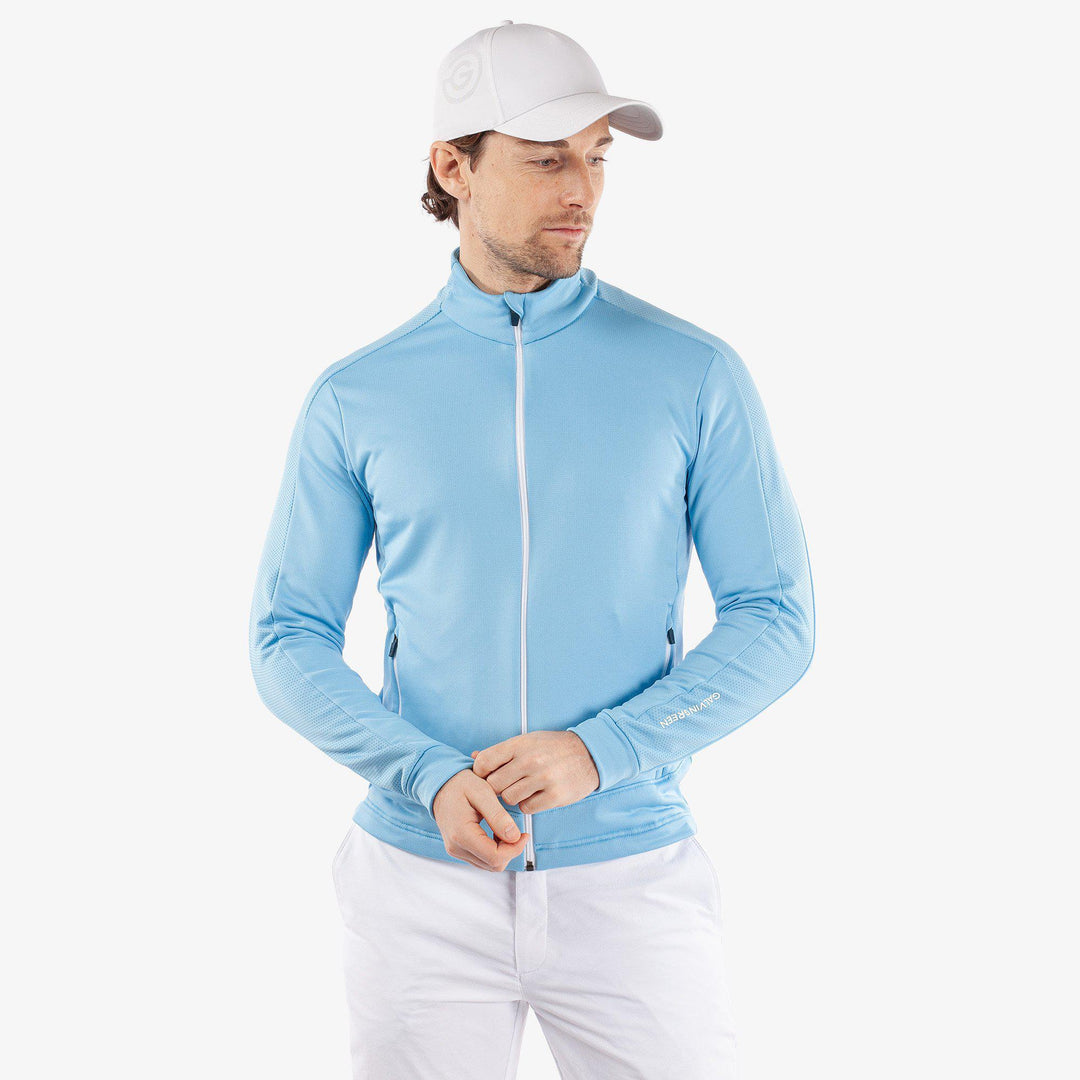 Dawson is a Insulating golf mid layer for Men in the color Alaskan Blue/White(1)
