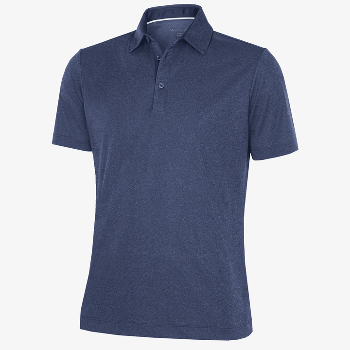 Marv is a Breathable short sleeve golf shirt for Men in the color Navy melange(0)