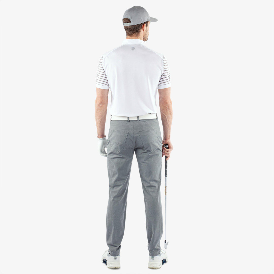 Milion is a Breathable short sleeve golf shirt for Men in the color White/Cool Grey(6)
