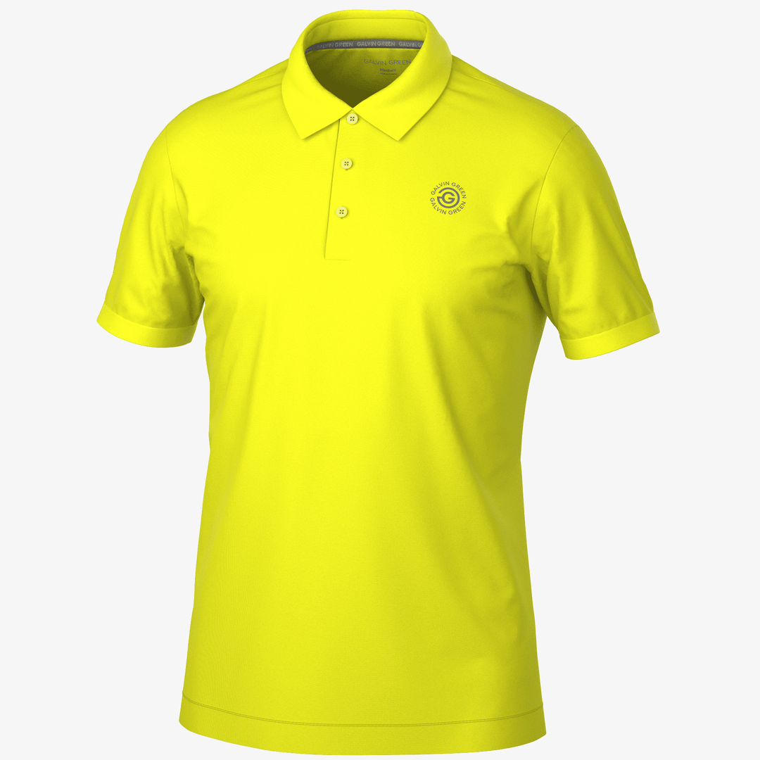 Maximilian is a Breathable short sleeve golf shirt for Men in the color Sunny Lime(0)