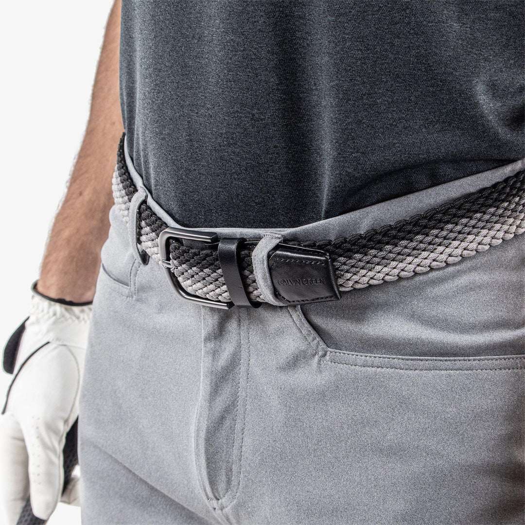 Will is a Elastic golf belt in the color Black/Forged Iron/Sharkskin(3)