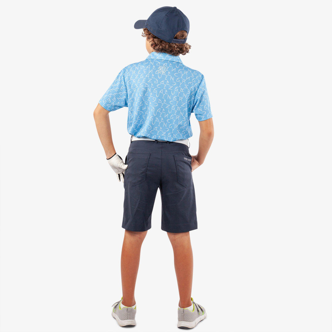 Rickie is a Breathable short sleeve golf shirt for Juniors in the color Alaskan Blue(7)