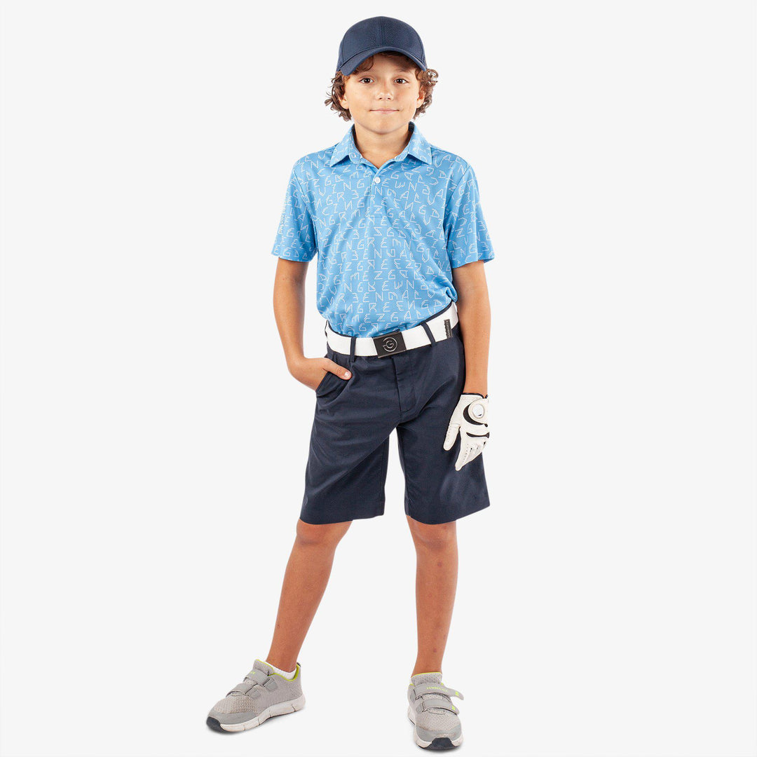 Rickie is a Breathable short sleeve golf shirt for Juniors in the color Alaskan Blue(2)