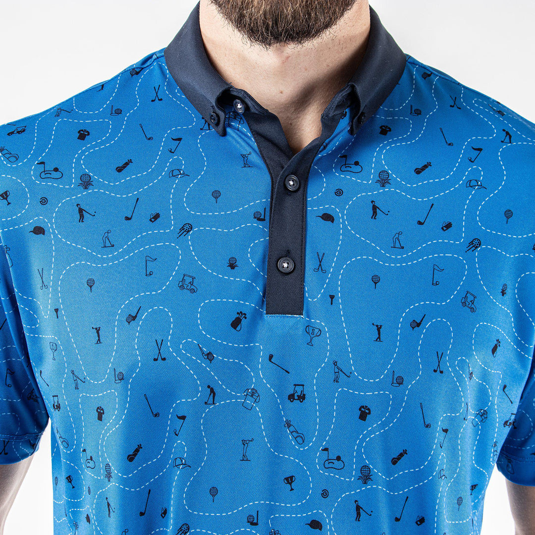 Miro is a Breathable short sleeve shirt for Men in the color Blue Bell(4)