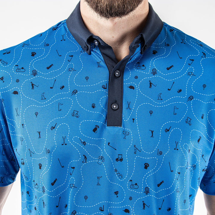 Miro is a Breathable short sleeve shirt for Men in the color Blue Bell(4)